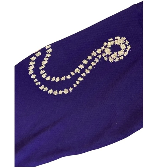 Escada by Margaretha Ley Vintage Purple Wool Sweater w/ Gold Embroidery Size 38 - Picture 15 of 15